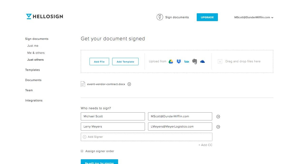 HelloSign screenshot - 10 Best Electronic Signature Software of 2024