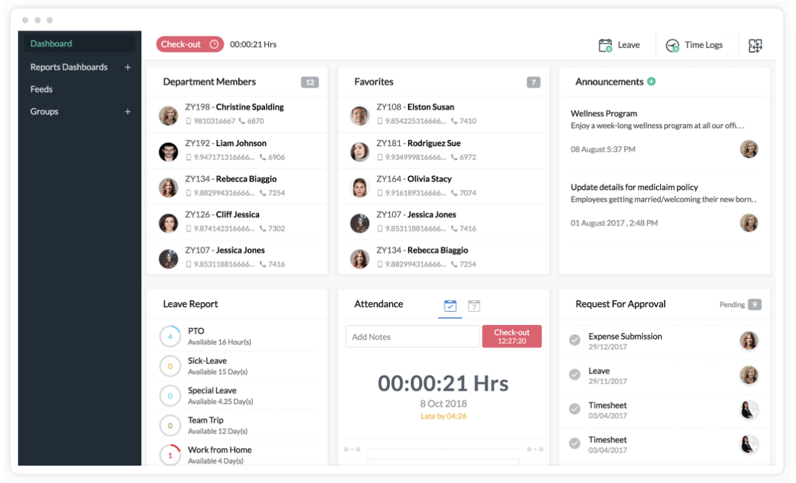 Zoho People screenshot - 10 Best HRIS for Small Businesses to Manage HR Data in 2023