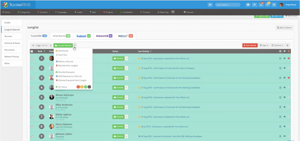 Tracker screenshot - 10 Best Recruiting CRM Software for Engaging Talent in 2022